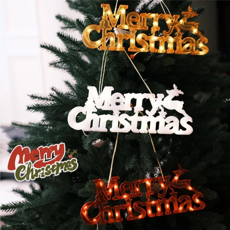 LED Merry Christmas Sign Light-Up Holiday Window Wall Decor Christmas LED Sign Babs