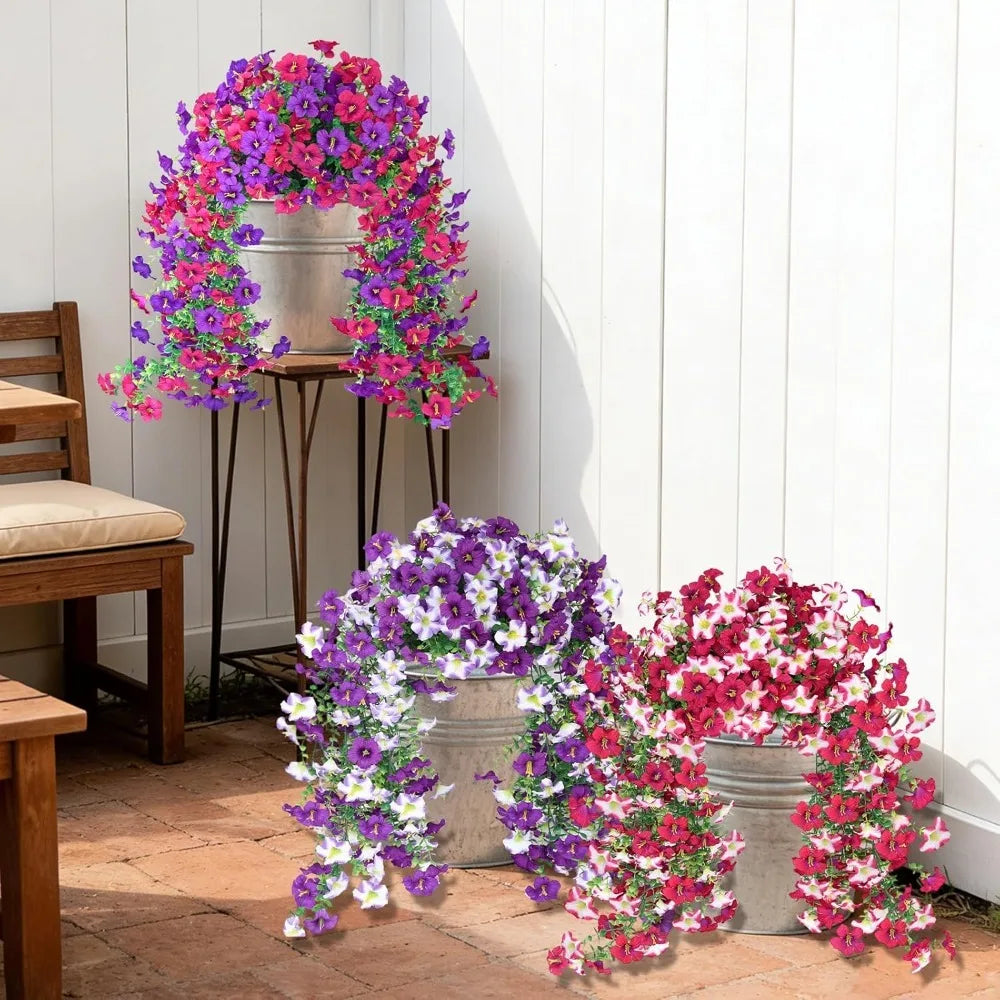 75cm Artificial Violet Silk Flower Anti-UV Wall Hanging Decor Artificial Silk Flower Babs