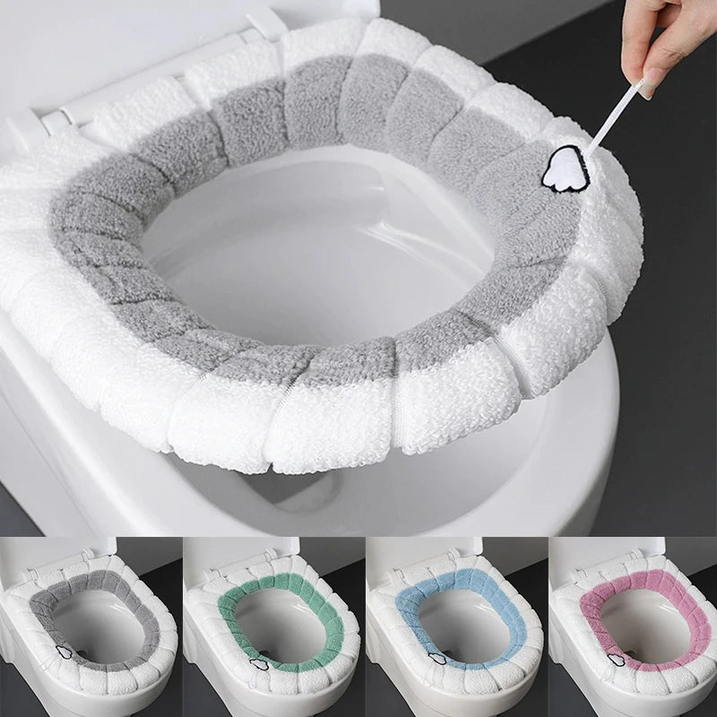 Stretchable Washable Toilet Seat Cushion Cover with Handle Toilet Seat Cover Babs