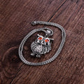 Retro Owl Gemstone Necklace – Titanium Steel Unisex Jewelry Pendant Necklace Babs 1pc