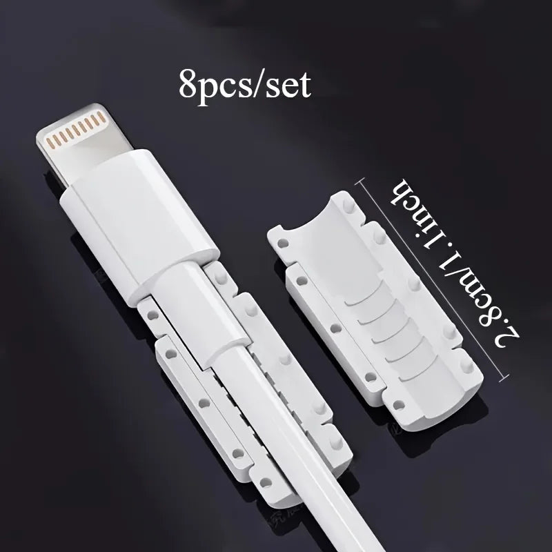 8-Pack Silicone Cable Protectors for USB & Phone Chargers Cable Protector Babs 8pcs