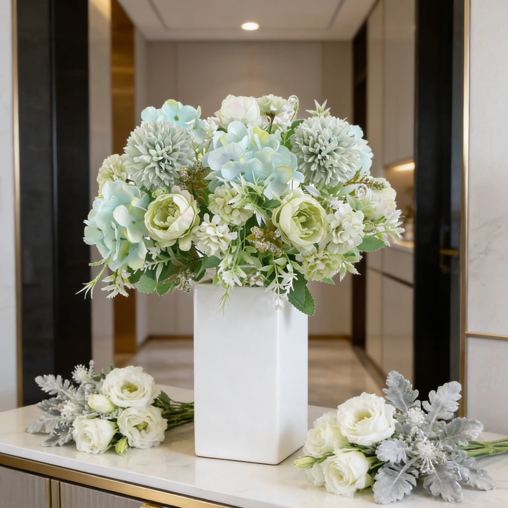 Silk Peony & Hydrangea Artificial Flower Bouquet | Wedding Decor Artificial Flower Bouquet Babs