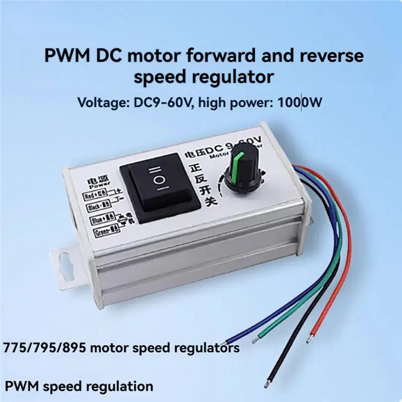 PWM DC Motor Speed Controller 9V-60V 20A 1000W Forward Reverse Motor Speed Controller Babs