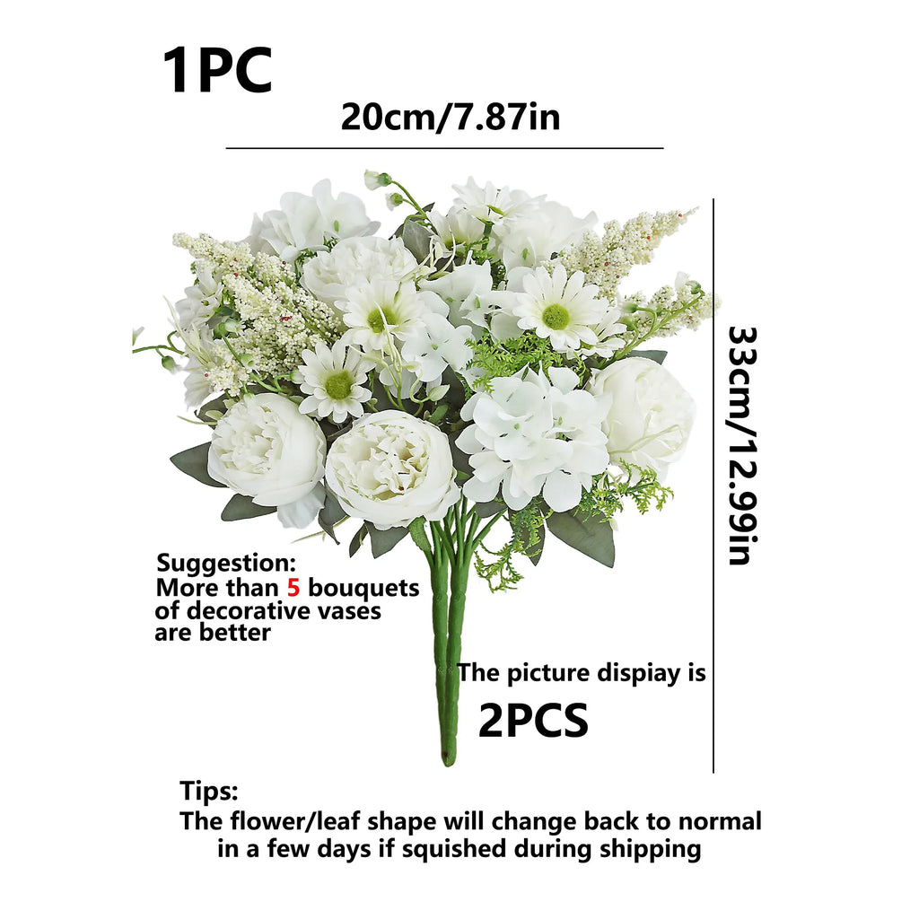 Silk Peony Artificial Flower Bouquet for Wedding & Home Decor Artificial Flower Bouquet Babs