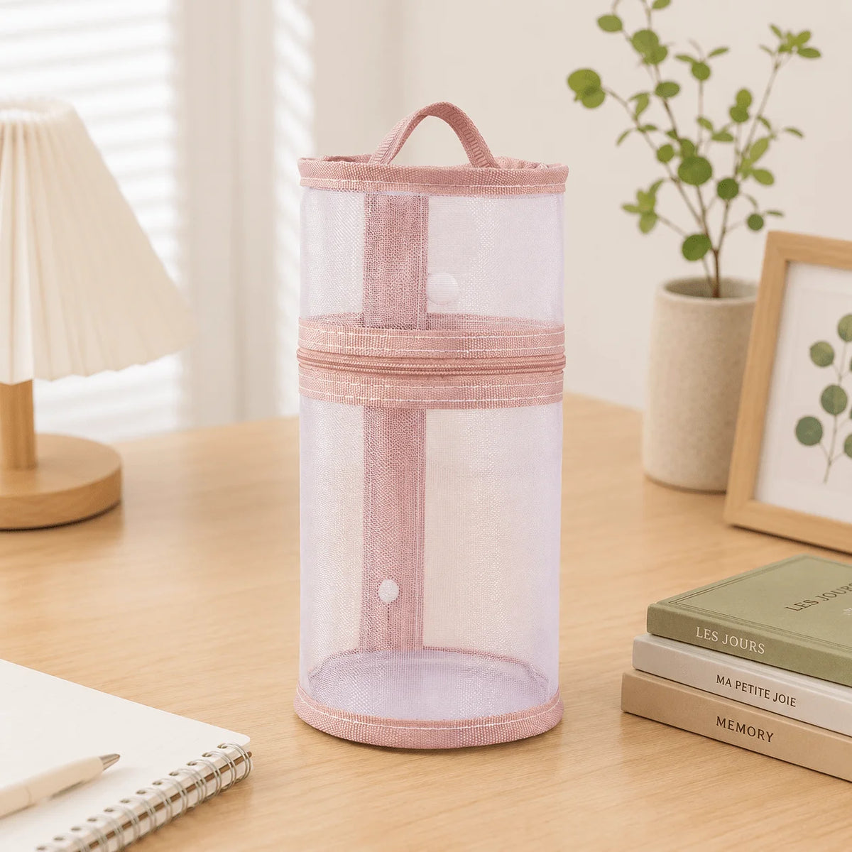 Transparent Stand-Up Pen Cases | Large Capacity, Set of 1–4 Pencil Case Organizer Babs Pink
