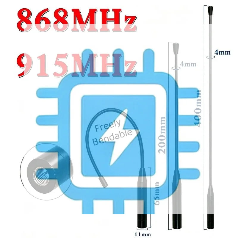 868MHz 915MHz Flexible Whip Antenna – LoRa IoT SMA Male RF Whip Antenna Babs
