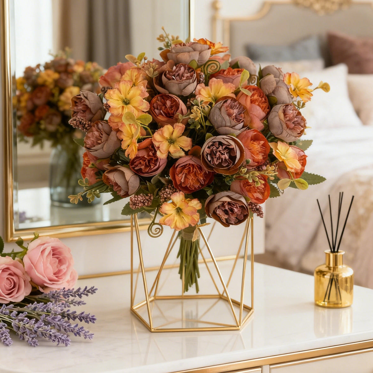 Artificial Silk Rose Peony Bouquet – Wedding & Home Décor Artificial Flower Bouquet Babs