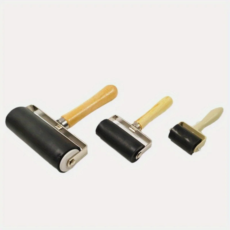 Rubber Brayer Roller – Wooden Ink Roller for Printmaking & Art Printmaking Brayer Roller Babs