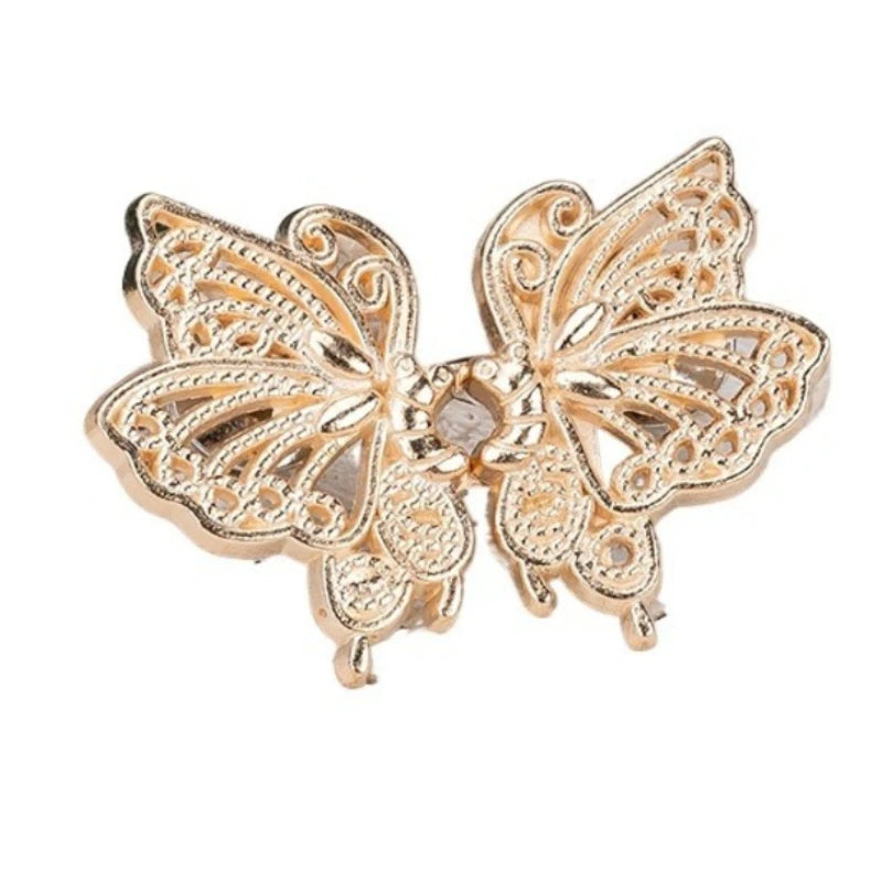 Butterfly Waist Adjuster Button – No-Sew Metal Clip for Pants Clothing Fastener Clip Babs Style B 1PC