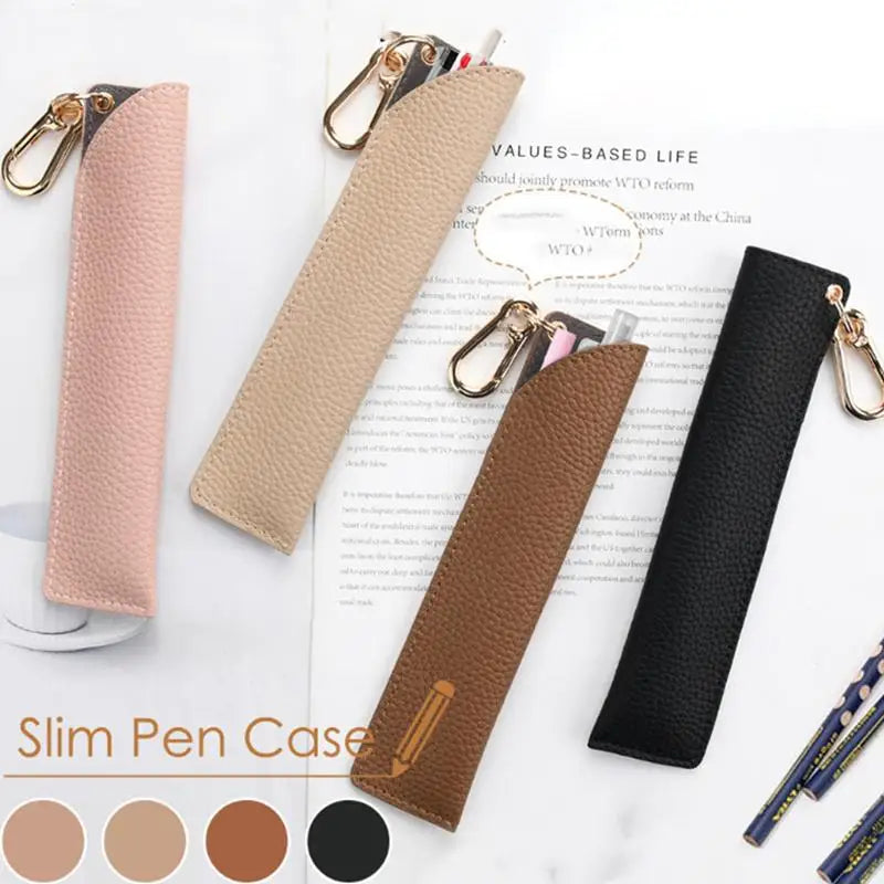 Leather Pen Sleeve Pencil Holder Case | Kawaii Pen Protector Leather Pen Case Babs