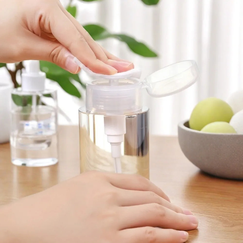 Lockable Push-Down Pump Dispenser Bottle – Nail & Makeup Pump Dispenser Bottle Babs
