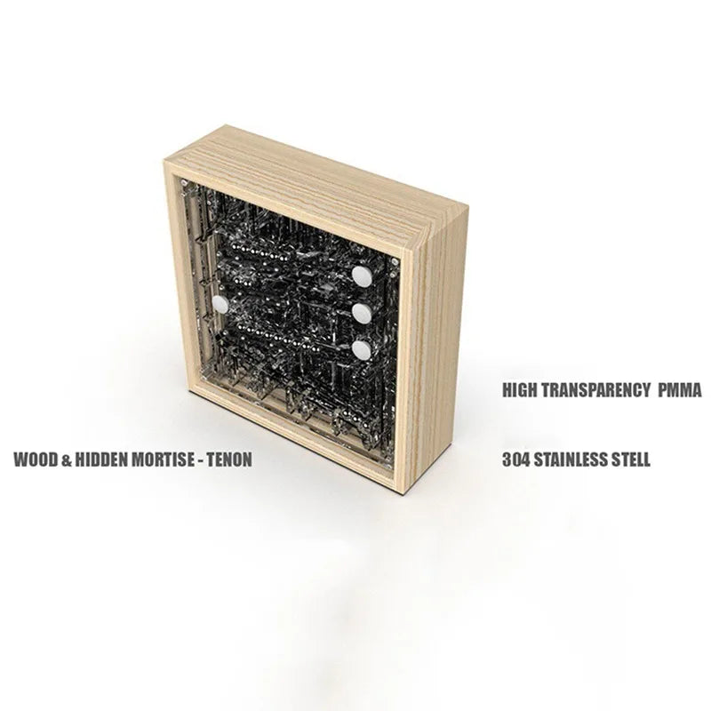 Steel Ball Wood Track Desk Clock – Luxury Kinetic Tabletop Clock Luxury Desk Clock Babs