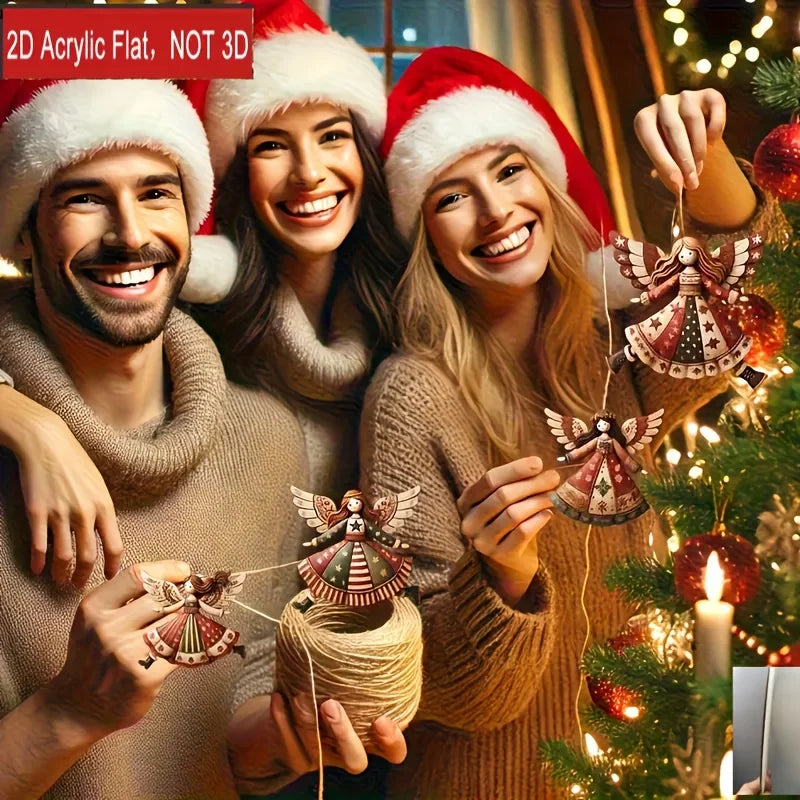 4pcs Handmade Wooden Angel Christmas Ornaments – Vintage Decor Christmas Ornaments Babs