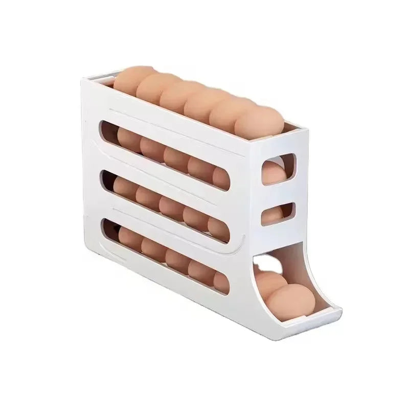 Refrigerator Egg Storage Box – Stackable Kitchen Organizer Egg Storage Organizer Babs White