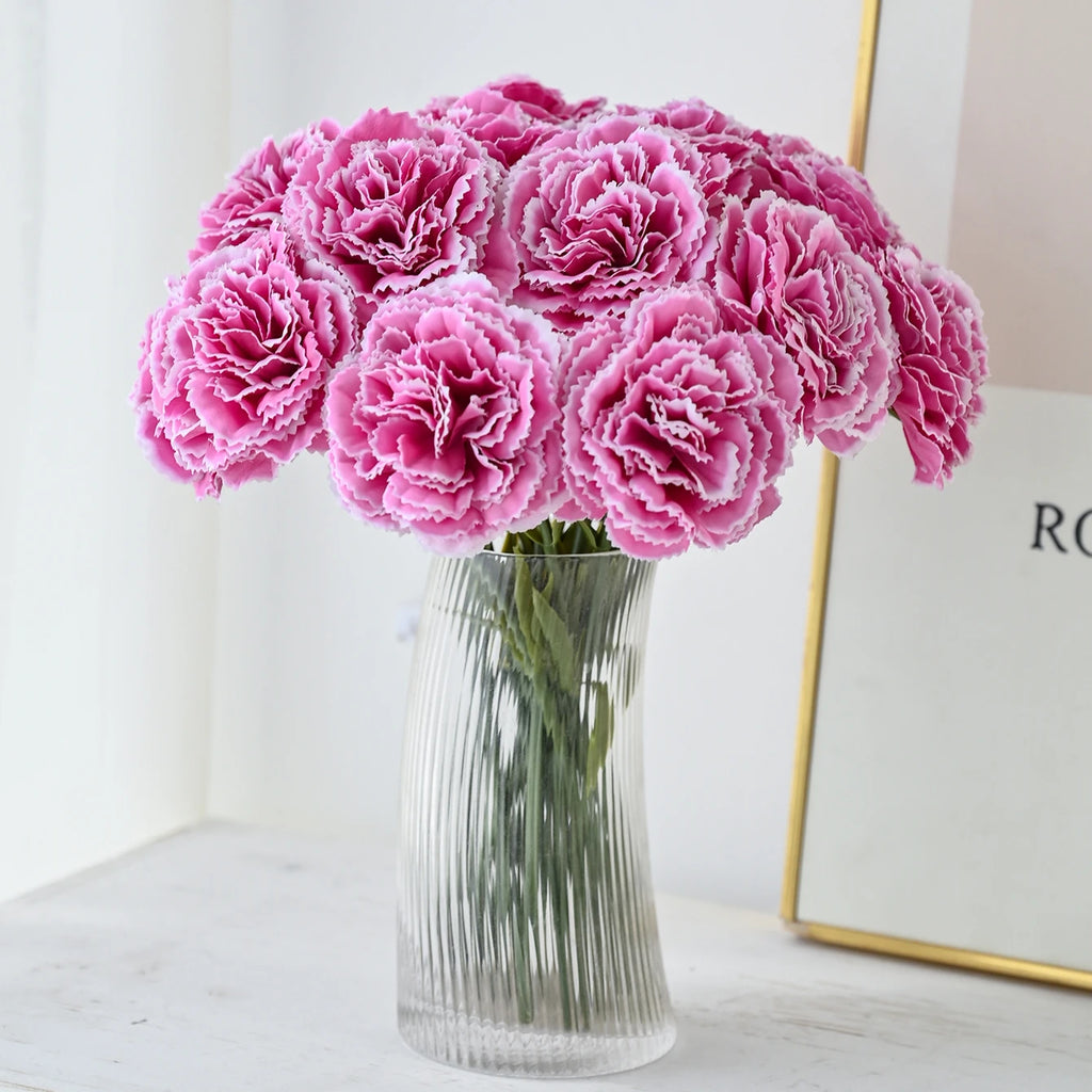 5-Pack Silk Carnations Artificial Flowers – Wedding & Home Decor Artificial Silk Flowers Babs