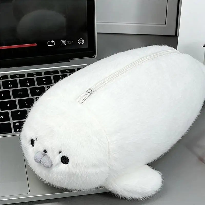Cute Seal Plush Pencil Case – Large Capacity Stationery Bag Plush Pencil Case Babs A1