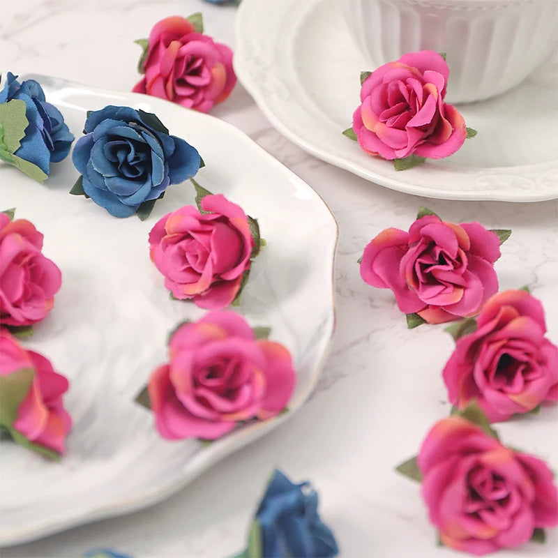 20Pcs Mini Silk Rose Flower Heads for DIY Wedding & Home Decor Artificial Flower Heads Babs