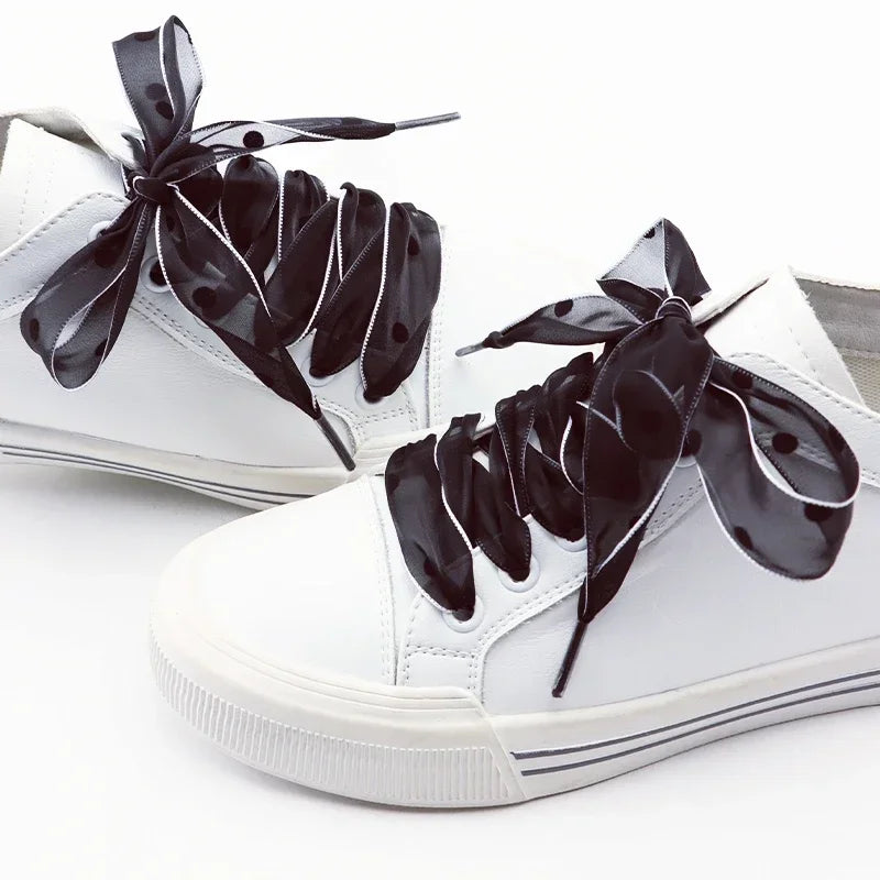 Polka Dot Yarn Flat Shoelaces – Fun Decorative Sneaker Laces Decorative Shoelaces Babs