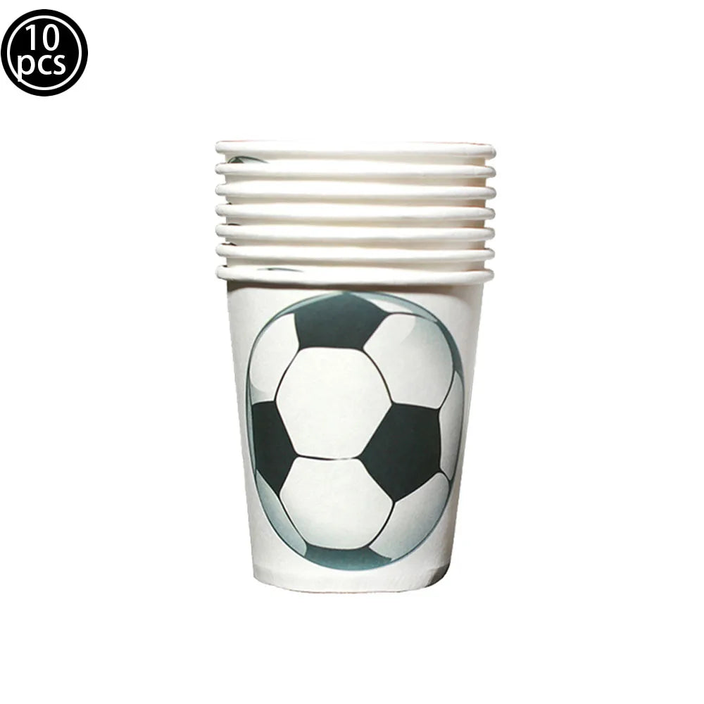 Soccer Football Party Supplies – Plates, Cups, Napkins & Runner Party Tableware Set Babs army green