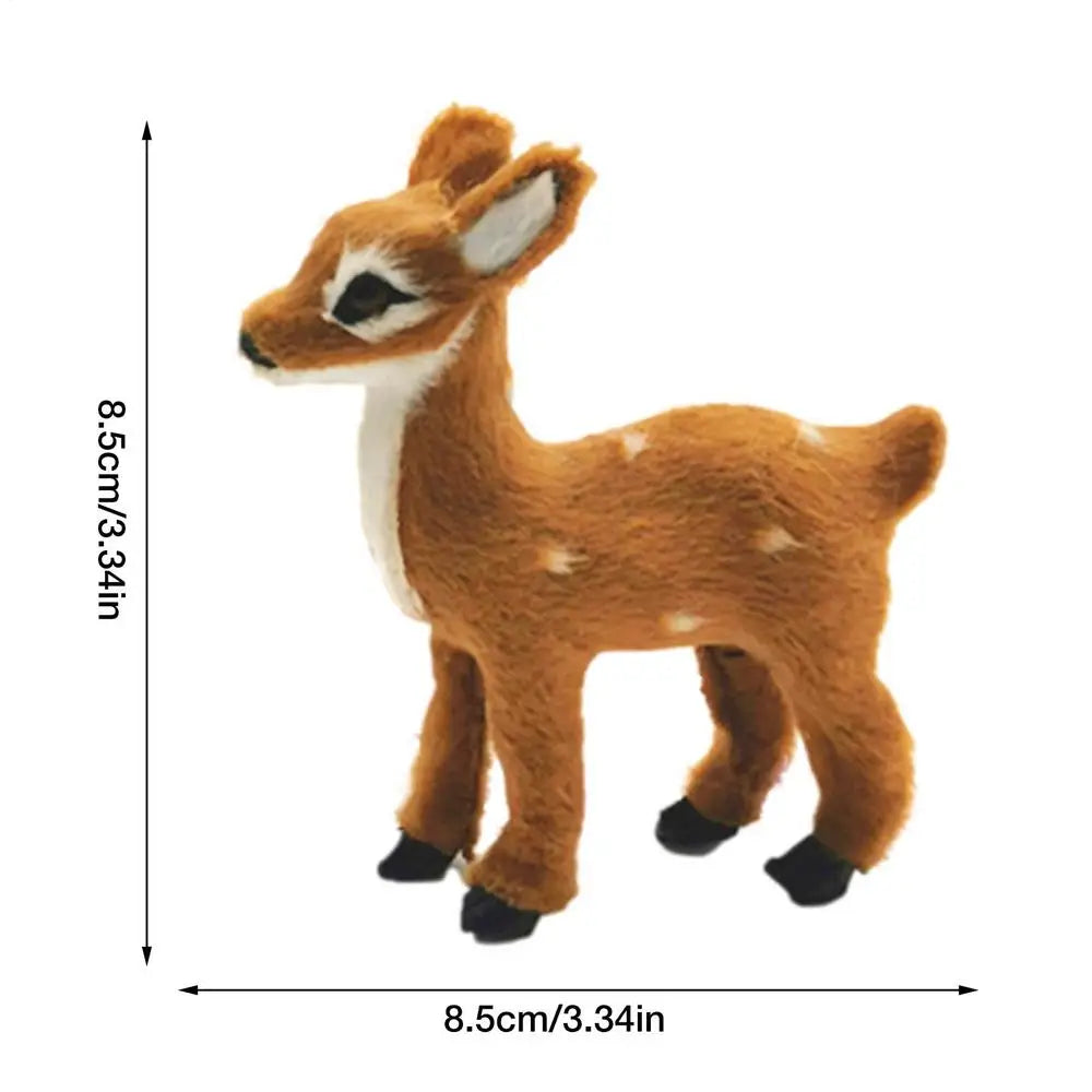 Plush Sika Deer Figurine | Christmas Reindeer Ornament Décor Christmas Deer Ornament Babs 01