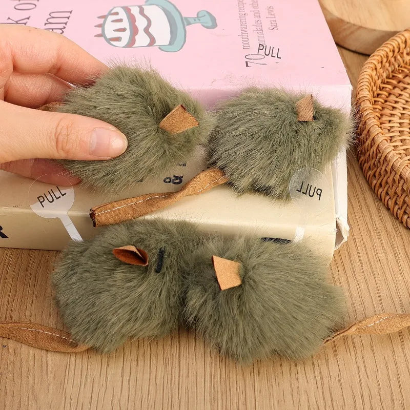 Interactive Squeaky Mouse Plush Cat Toy – 1 or 5 Pack Plush Cat Toy Babs