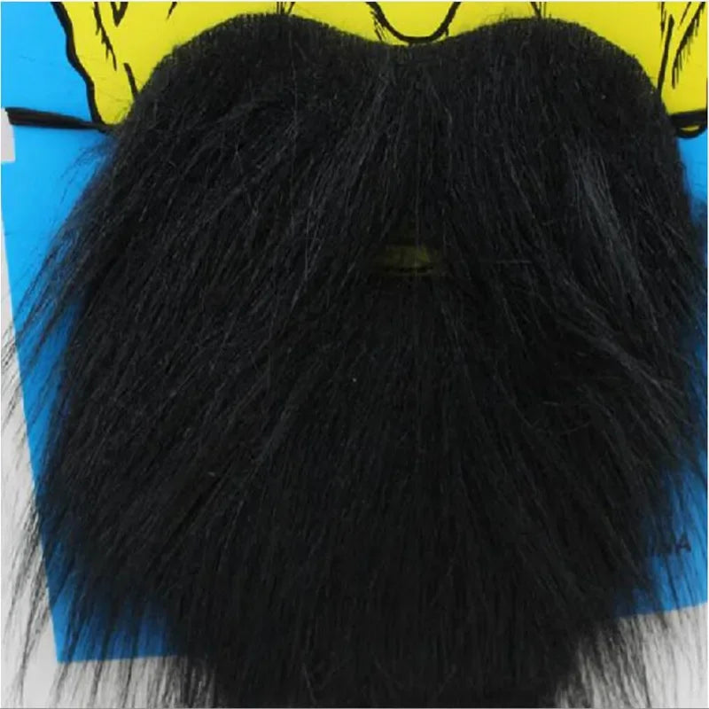 Santa Claus Fake Beard & Moustache – Festive Cosplay Party Prop Costume Prop Babs Black