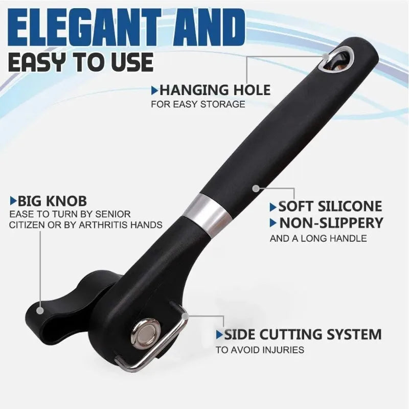 Smooth Edge Can Opener – Safe Cut Food-Grade Stainless Steel Can Opener Babs