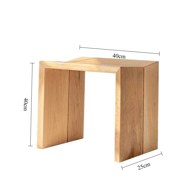 Nordic Cypress Wood Ottoman Stool | Rectangular Footrest Bench Wooden Ottoman Stool Babs