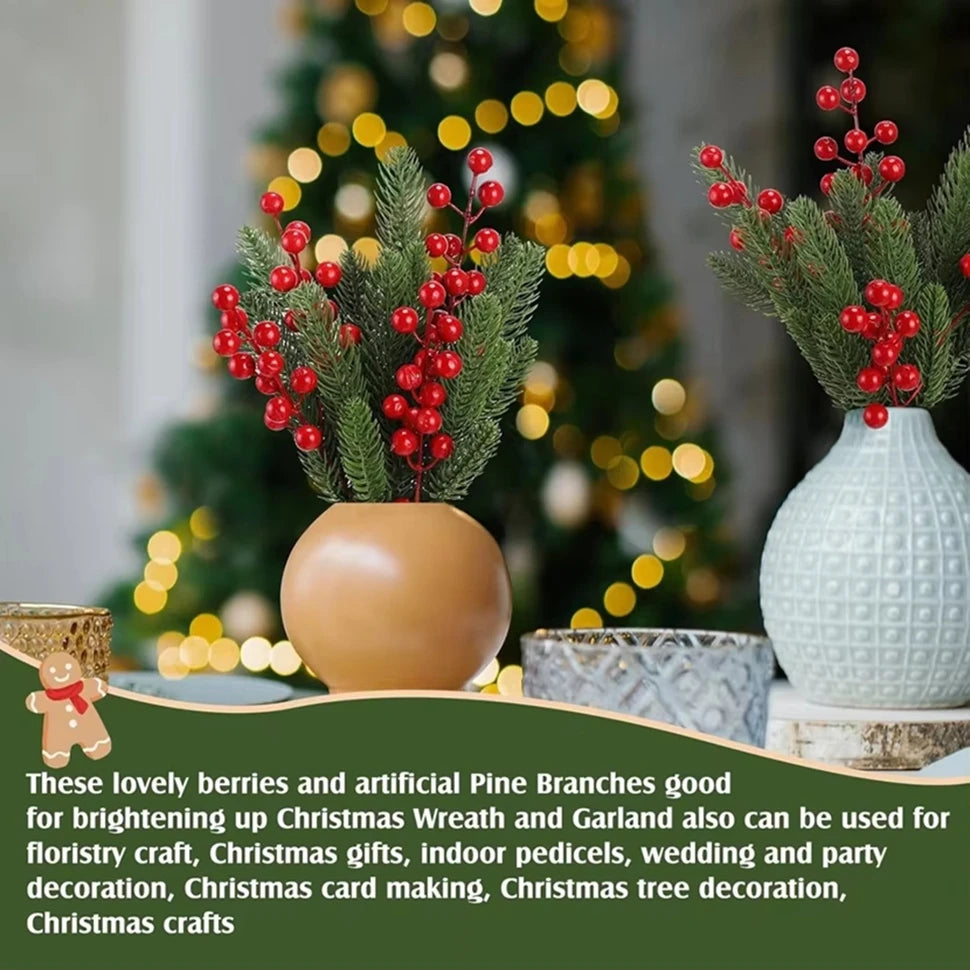 Artificial Holly Berry Branches for Christmas & Wedding Décor Artificial Holly Picks Babs
