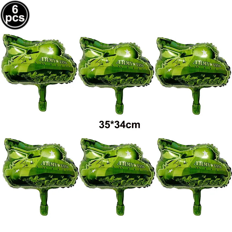 Military Camo Party Supplies – Plates, Cups & Balloons Set
