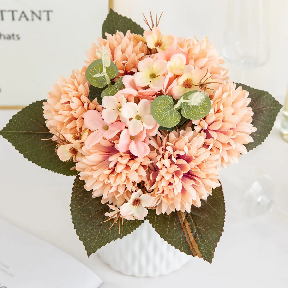 Silk Chrysanthemum Artificial Bouquet – Wedding & Home Décor Artificial Flower Bouquet Babs