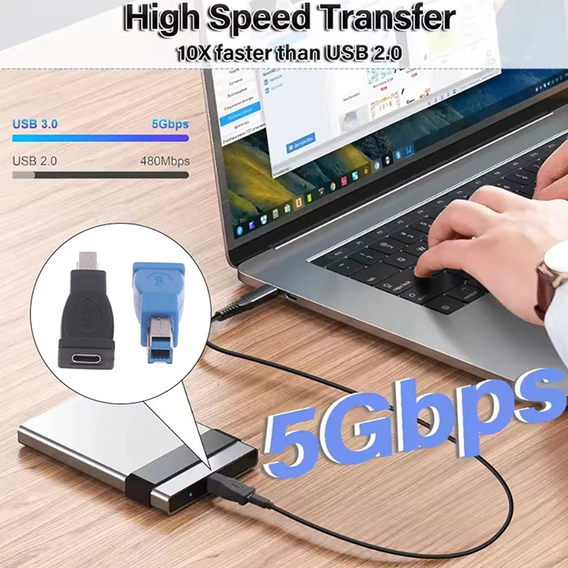 USB-C to USB 3.0 Type-B Adapter for Printer, Scanner & Hard Drive USB Adapter Babs