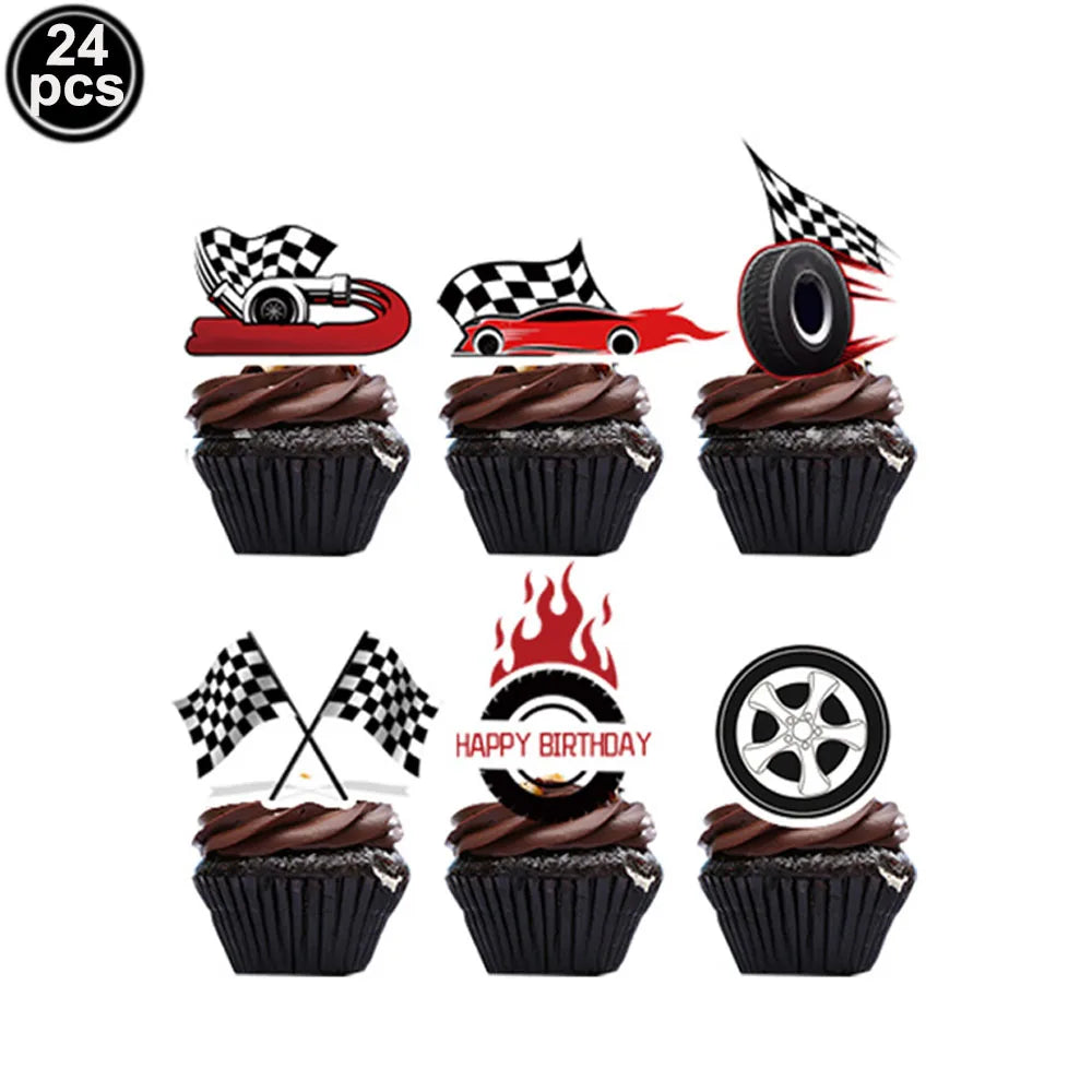 Race Car Tire Paper Napkins – Birthday & Baby Shower Party Supplies
