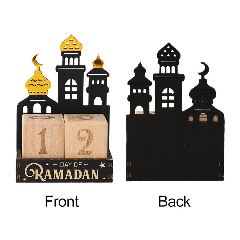 Ramadan Countdown Calendar Wooden Blocks – Eid Mubarak Decor Wooden Countdown Calendar Babs