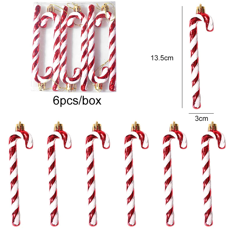 6-Piece Christmas Candy Tree Ornaments Set – Holiday Pendants Christmas Tree Ornaments Babs J