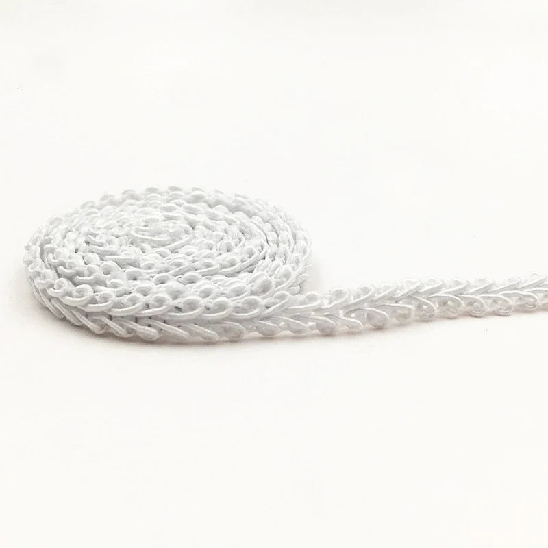 5M x 8mm Gold Silver Braided Lace Ribbon – DIY Sewing Trim Sewing Lace Trim Babs white