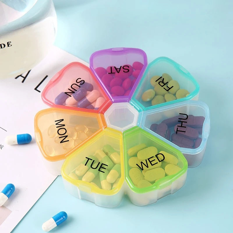 Flower 7-Compartment Weekly Pill Organizer | Travel Pill Case Weekly Pill Organizer Babs