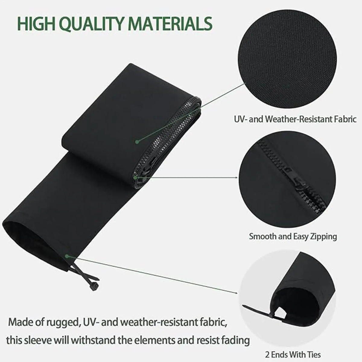 48" Zippered Outboard Rigging Sleeve – Trolling Motor Wire Protector Marine Cable Sleeve Babs