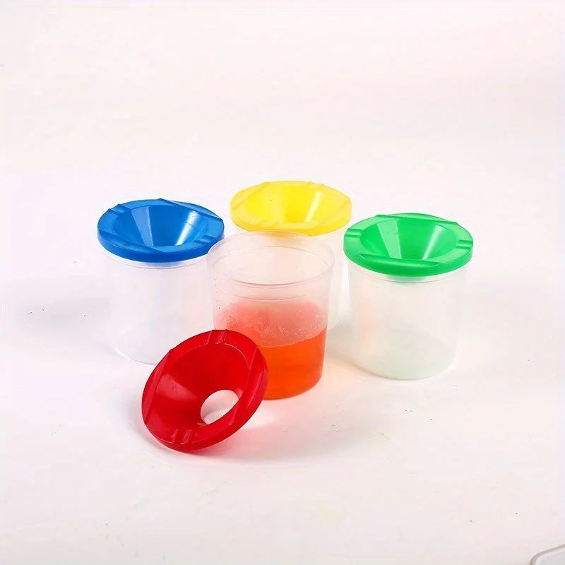 4-Piece Kids Paint Brush Wash Cup Set – Art & Craft Supplies Art Brush Wash Cup Babs