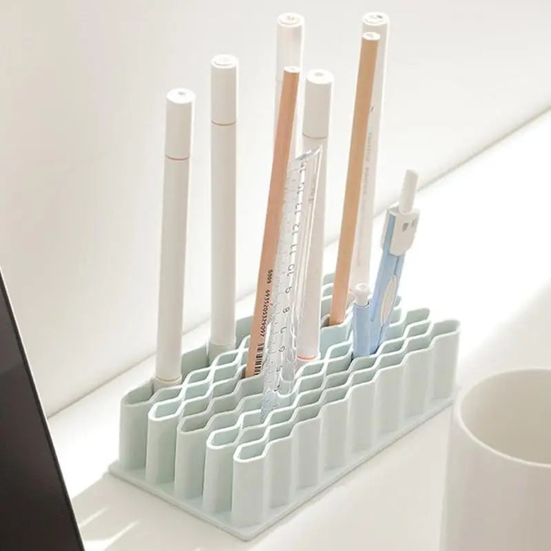 Silicone Wave Pen Holder | Desktop Brush & Pencil Organizer Desktop Pen Organizer Babs