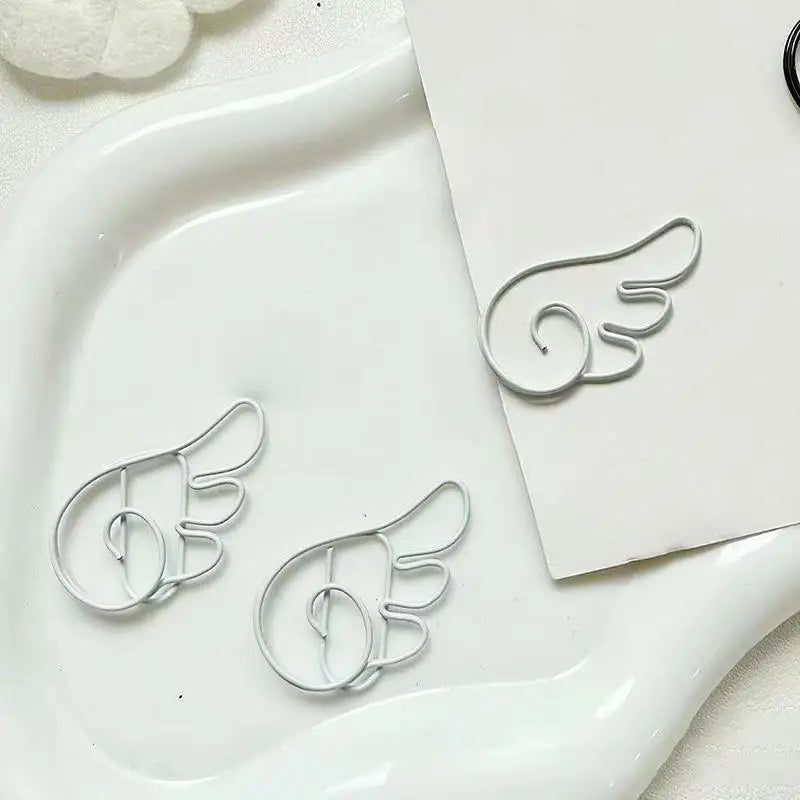 20Pcs Angel Wing Metal Paper Clips – Office, School & Journaling Decorative Paper Clips Babs A