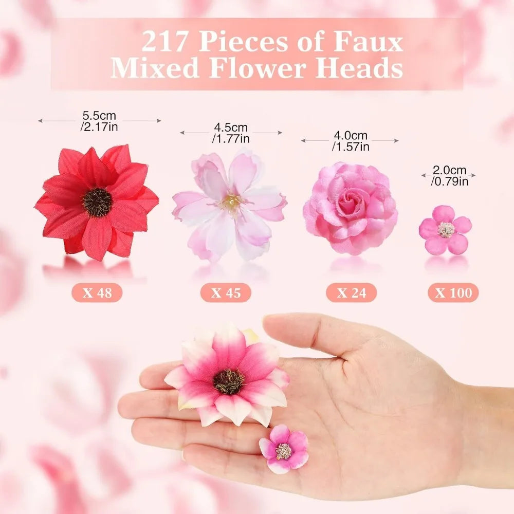 50Pcs Silk Artificial Rose Flower Heads | Wedding & Home Décor Artificial Flowers Babs