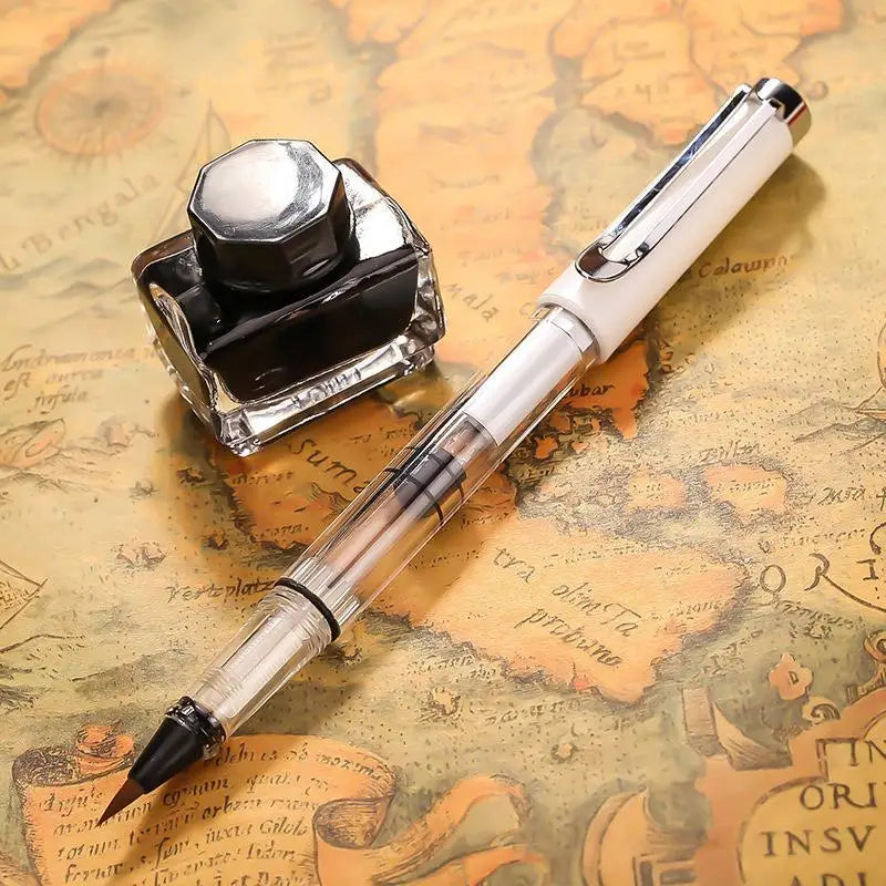 Refillable Piston Calligraphy Brush Pen – Nylon Tip, 8 Colors Calligraphy Brush Pen Babs A3