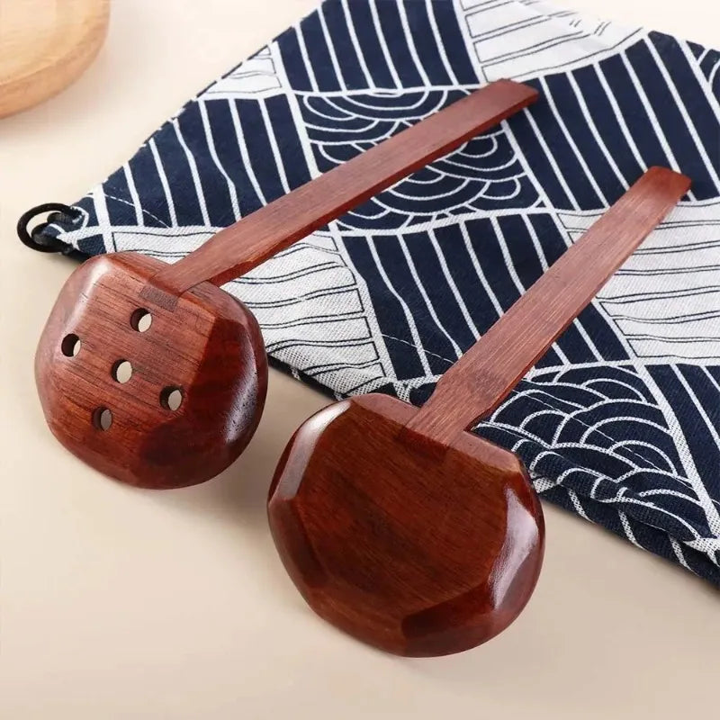 Japanese Long Handle Wooden Soup Spoon & Slotted Spoon Wooden Kitchen Spoon Babs