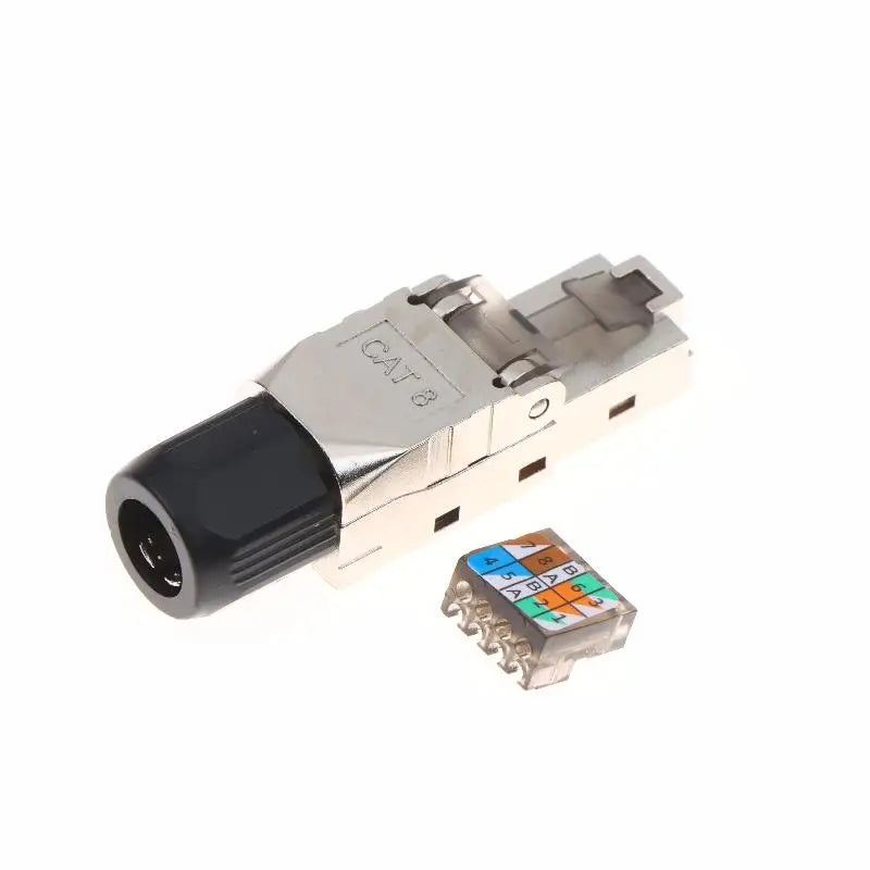 Toolless Shielded RJ45 Plug for Cat8 Cat7 Cat6A – No Crimp Network Connector Babs CAT8