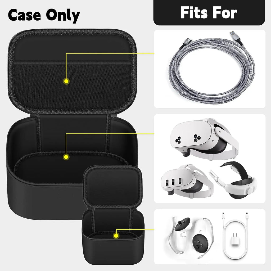 VR Storage Case for Meta Quest 3, 3S & Quest 2 | Carry Bag VR Headset Carry Case Babs