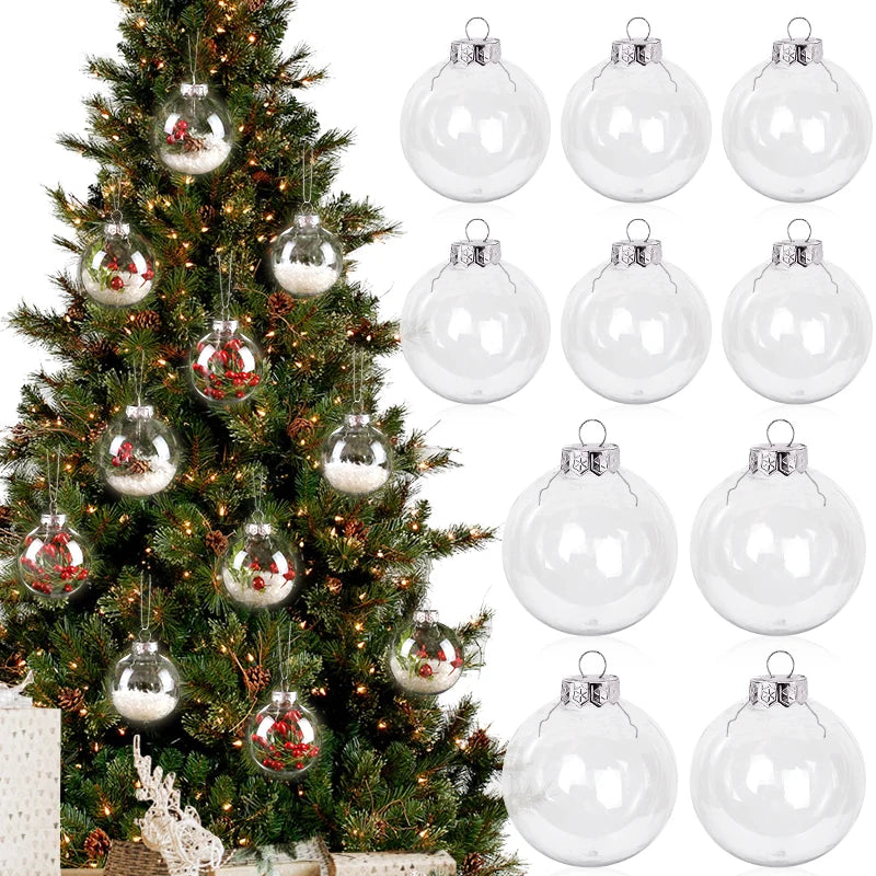 6-Pack Clear Fillable Christmas Ball Ornaments | Xmas Baubles Christmas Ball Ornaments Babs