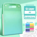 13-Pocket Expandable File Folder – Accordion Document Organiser Accordion File Organiser Babs Gradient Green