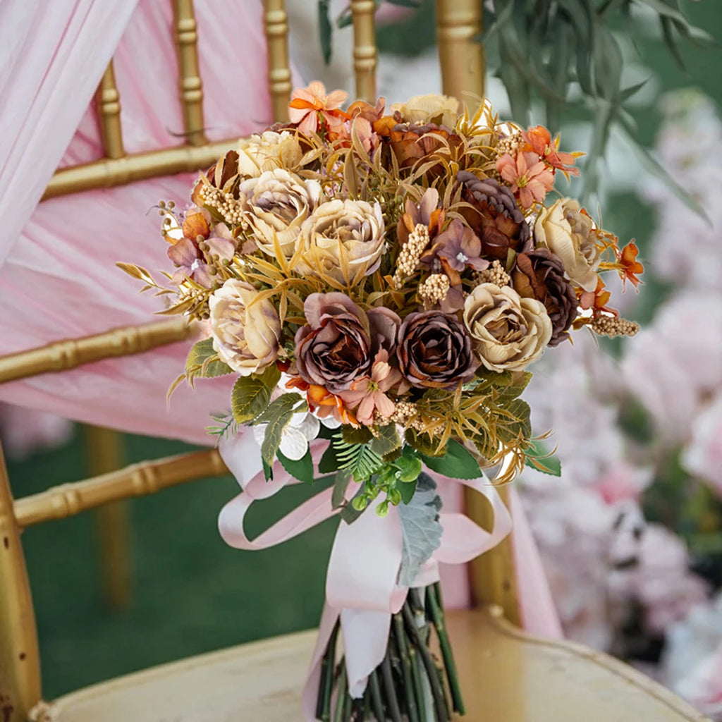 Silk Artificial Rose & Peony Bouquet – Wedding & Home Decor Artificial Flower Bouquet Babs