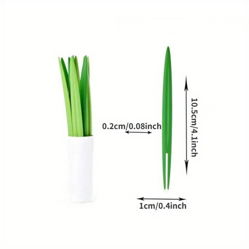 10-Piece Bamboo Leaf Fruit Forks – Decorative Party Picks Decorative Fruit Forks Babs